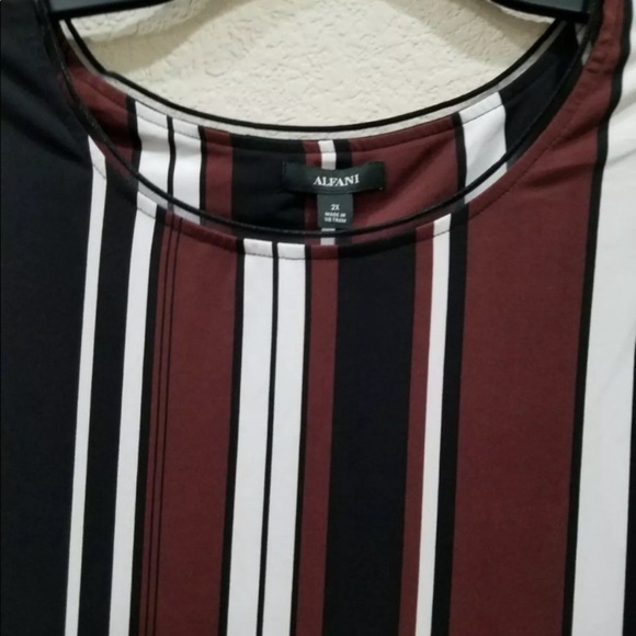 NEW Alfani Plus Size Blouse Stripe Tank Top Sleeveless Plus 2X - Picture 5 of 8
